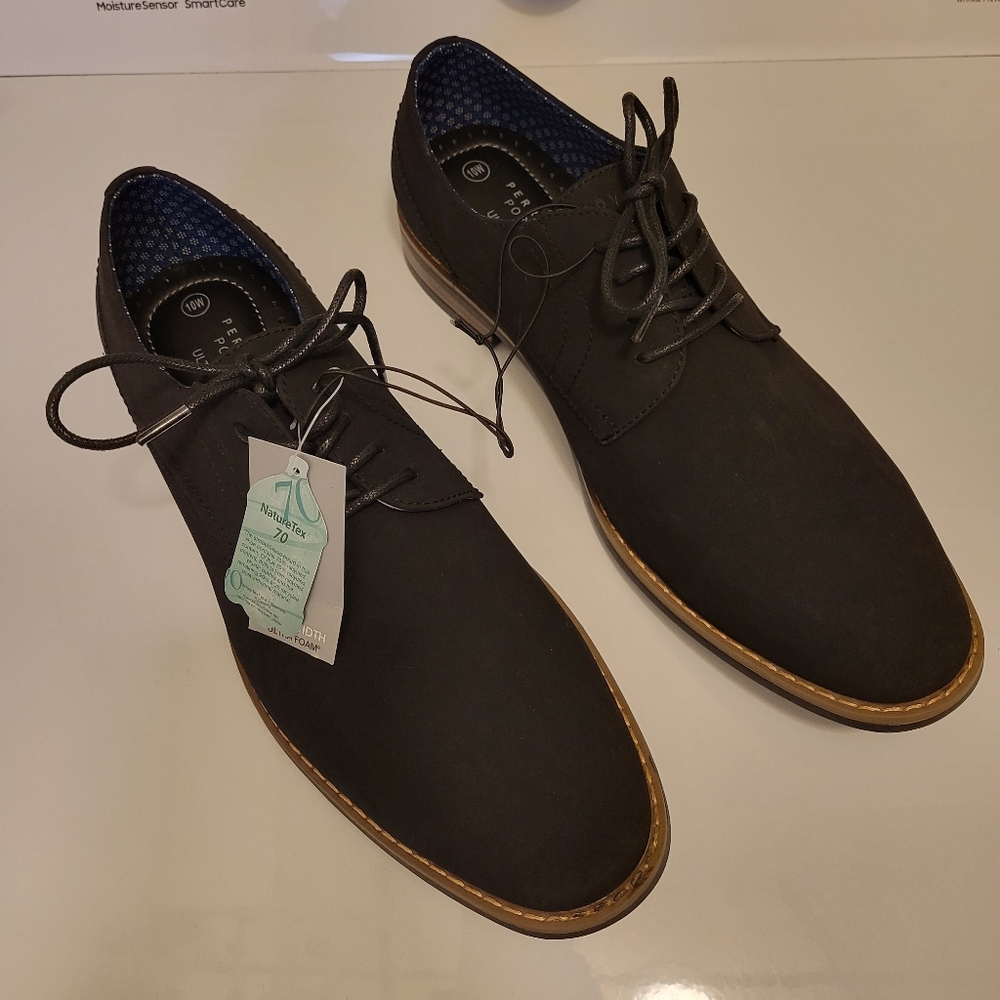 Perry ellis black dress shoes 10 wide